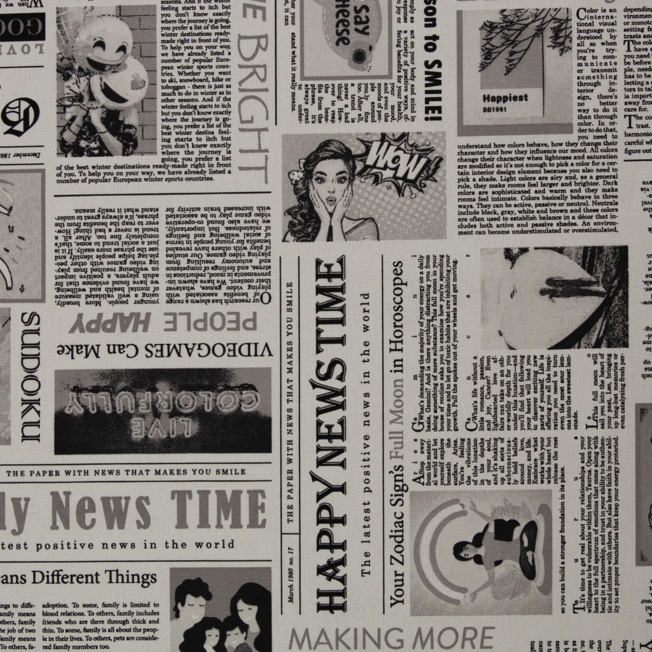 Canvas Swafing Zeitung - Schwarz/Weiß